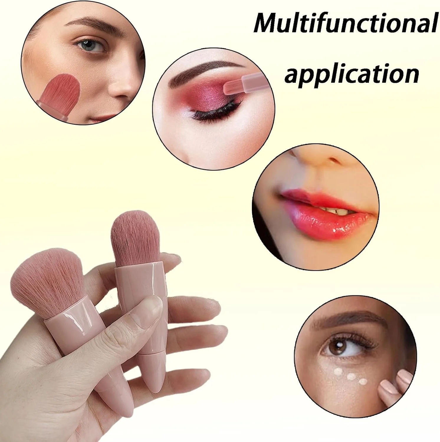 ست برس آرایشی مسافرتی کوچک - 5 برس ضروری با آینه، کیت لوازم آرایشی قابل حمل برای زیبایی در هر زمان و هر مکان، عملکرد کامل در طراحی جمع و جور ست برس آرایشی مسافرتی کوچک - 5 برس ضروری با آینه، کیت لوازم آرایشی قابل حمل برای زیبایی در هر زمان و هر مکان، عملکرد کامل در طراحی جمع و جور