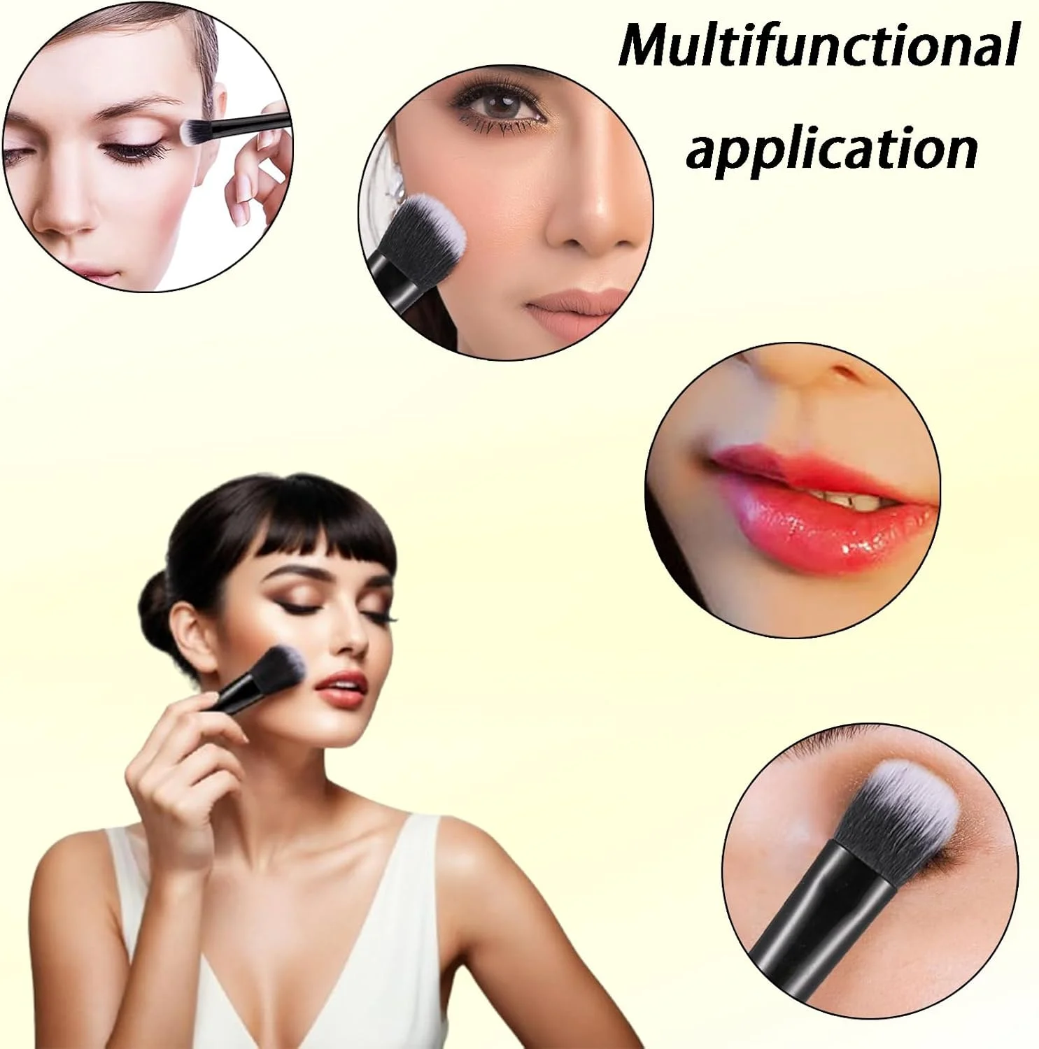 ست برس آرایشی 10 تکه مسافرتی با کیف برس - برس های کوچک برای زیبایی در بیرون - کیت کامل لوازم آرایشی برای روتوش آسان - قابل حمل و راحت (مشکی)