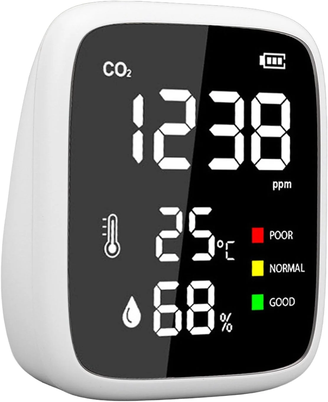 دستگاه مینی تشخیص دی اکسید کربن Jiawu، تست کیفیت هوای داخل خانه، قابل استفاده در هر مکان