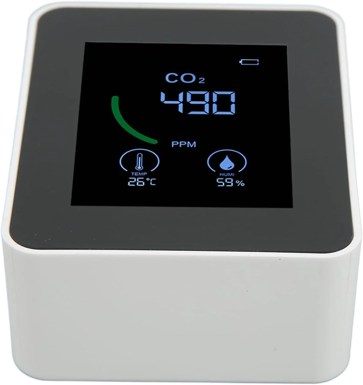 دستگاه اندازه گیری CO2، سنجش میزان غلظت دی اکسید کربن، تشخیص دما/رطوبت با دقت بالا، صفحه نمایش بزرگ 3 در 1، مناسب برای خانه/مدرسه/بیمارستان، پایدار (سفید) دستگاه اندازه گیری CO2، سنجش میزان غلظت دی اکسید کربن، تشخیص دما/رطوبت با دقت بالا، صفحه نمایش بزرگ 3 در 1، مناسب برای خانه/مدرسه/بیمارستان، پایدار (سفید)