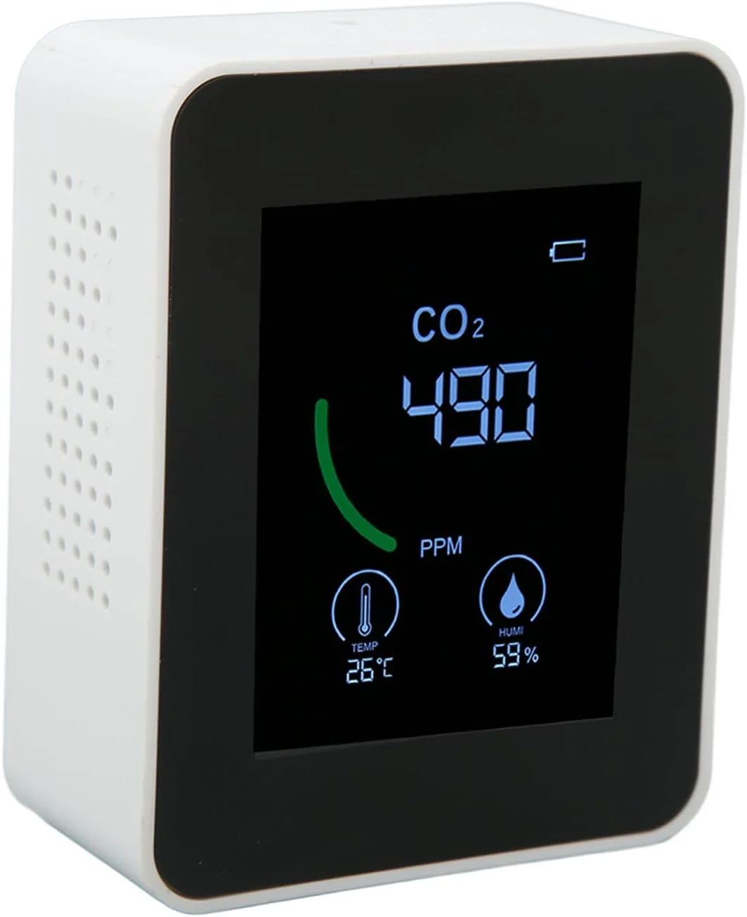 دستگاه اندازه گیری CO2، سنجش میزان غلظت دی اکسید کربن، تشخیص دما/رطوبت با دقت بالا، صفحه نمایش بزرگ 3 در 1، مناسب برای خانه/مدرسه/بیمارستان، پایدار (سفید) دستگاه اندازه گیری CO2، سنجش میزان غلظت دی اکسید کربن، تشخیص دما/رطوبت با دقت بالا، صفحه نمایش بزرگ 3 در 1، مناسب برای خانه/مدرسه/بیمارستان، پایدار (سفید)