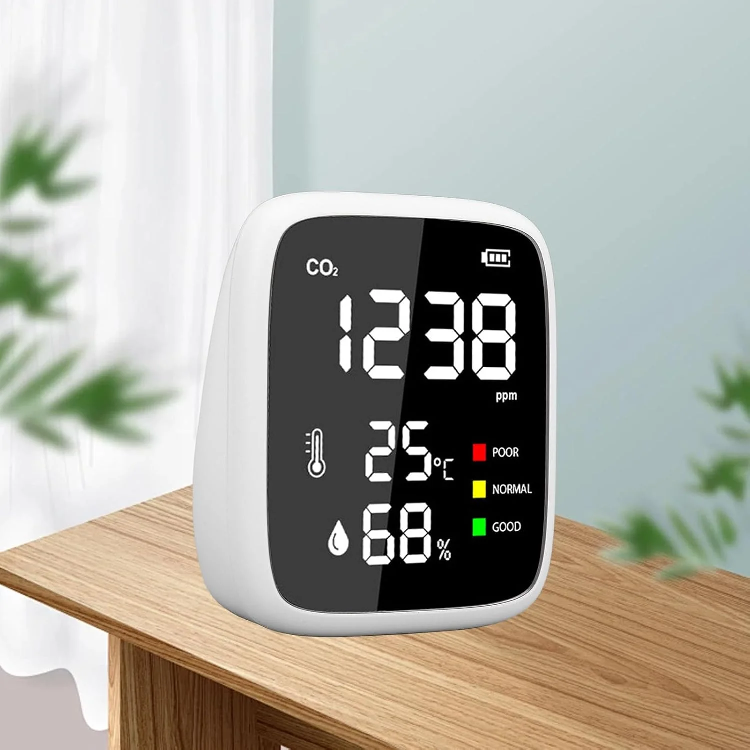دستگاه مینی تشخیص دی اکسید کربن Jiawu، تست کیفیت هوای داخل خانه، قابل استفاده در هر مکان