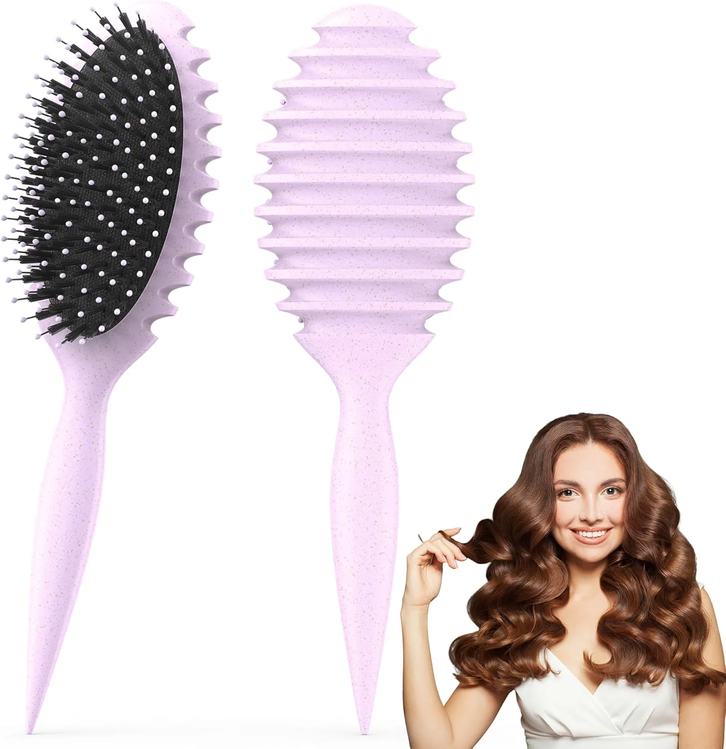 برس موی فر، شانه حالت دهنده ضد الکتریسیته ساکن، شانه باز کننده گره مو الاستیک بنفش برای مردان، زنان و کودکان - بدون کشیدگی، ماساژ پوست سر، حالت دهی بدون گره برای موهای فر، موج دار و صاف (کوچک) برس موی فر، شانه حالت دهنده ضد الکتریسیته ساکن، شانه باز کننده گره مو الاستیک بنفش برای مردان، زنان و کودکان - بدون کشیدگی، ماساژ پوست سر، حالت دهی بدون گره برای موهای فر، موج دار و صاف (کوچک)