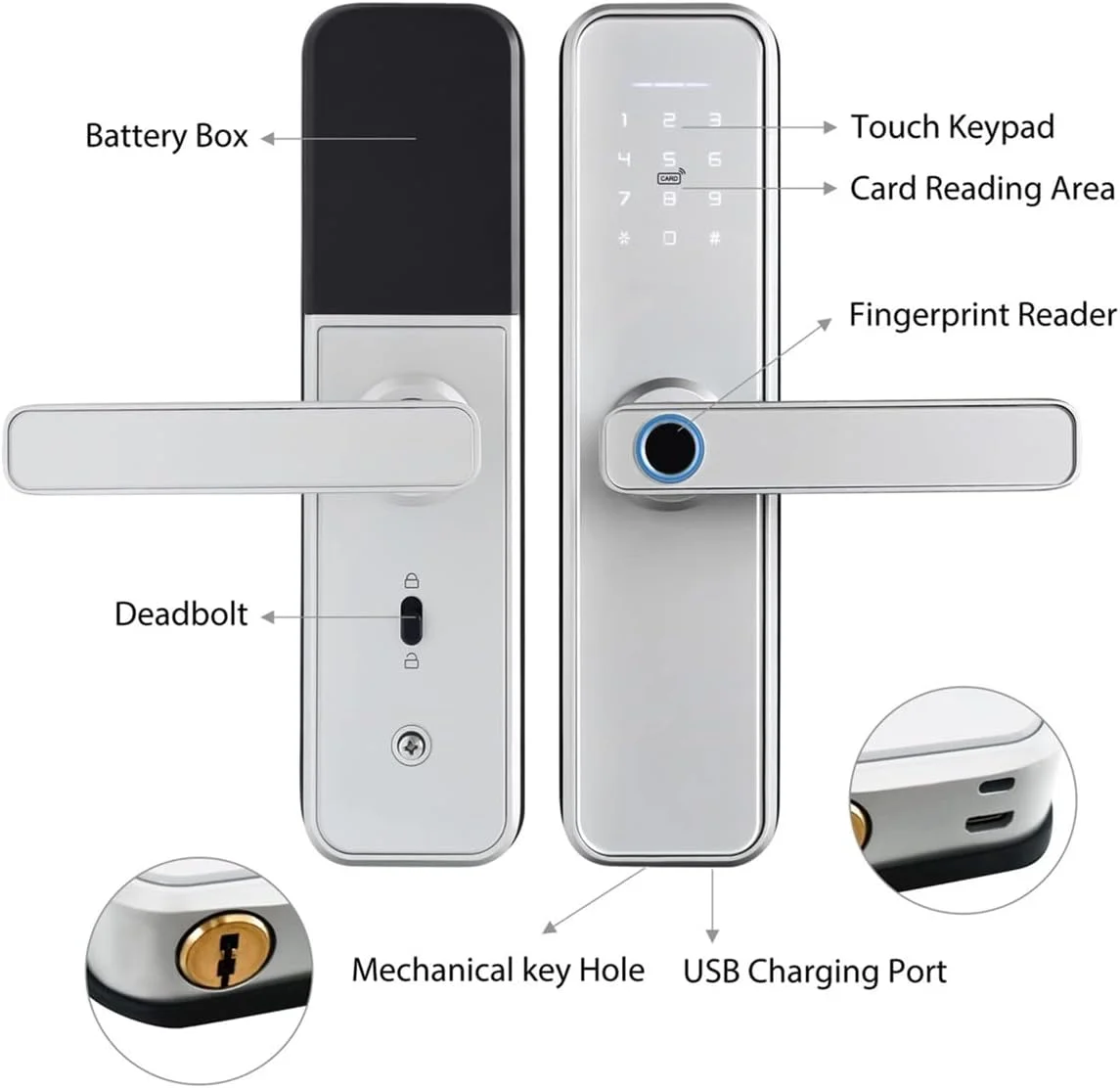 قفل هوشمند درب، قفل درب هوشمند وای فای Cerradura Inteligente، صفحه کلید لمسی رمز عبور، اثر انگشت با قفل درب دیجیتال Fechadura، قفل Deadbolt هوشمند، قفل درب ورودی (رنگ: زبانه 50 میلی متر، اندازه: M قفل هوشمند درب، قفل درب هوشمند وای فای Cerradura Inteligente، صفحه کلید لمسی رمز عبور، اثر انگشت با قفل درب دیجیتال Fechadura، قفل Deadbolt هوشمند، قفل درب ورودی (رنگ: زبانه 50 میلی متر، اندازه: M