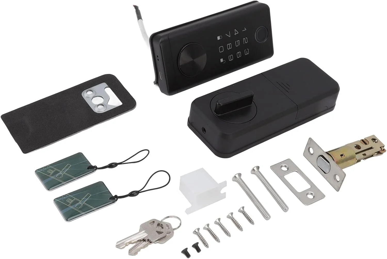 قفل درب هوشمند، قفل اثر انگشتی دیجیتال با صفحه کلید، قفل الکترونیکی هوشمند برای خانه و هتل