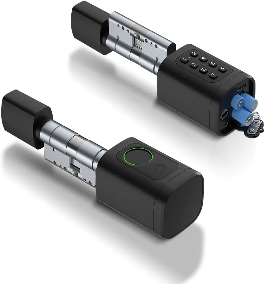 قفل درب هوشمند امارات | قفل دیجیتال اثر انگشتی بلوتوثی تویا با ورود بدون کلید، پین، RFID، برنامه موبایل و دسترسی از راه دور | Wi-Fi از طریق دروازه | برای آپارتمان ها، ویلاها، دفاتر دبی (مشکی)