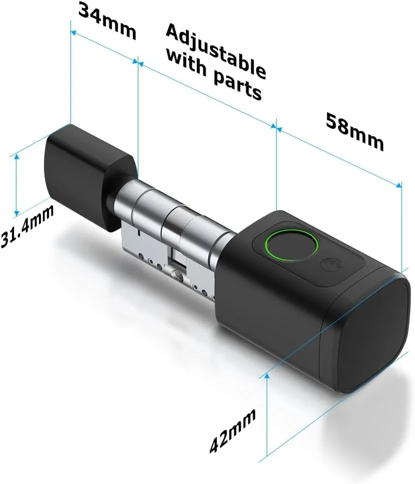 قفل درب هوشمند امارات | قفل دیجیتال اثر انگشتی بلوتوثی تویا با ورود بدون کلید، پین، RFID، برنامه موبایل و دسترسی از راه دور | Wi-Fi از طریق دروازه | برای آپارتمان ها، ویلاها، دفاتر دبی (مشکی)