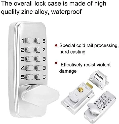 قفل درب رمزدار مکانیکی دیجیتال، قفل رمز مکانیکی 2-4 رقمی برای کابینت، درب داخلی و خارجی، قفل رمزدار امنیتی (مدل 1) قفل درب رمزدار مکانیکی دیجیتال، قفل رمز مکانیکی 2-4 رقمی برای کابینت، درب داخلی و خارجی، قفل رمزدار امنیتی (مدل 1)