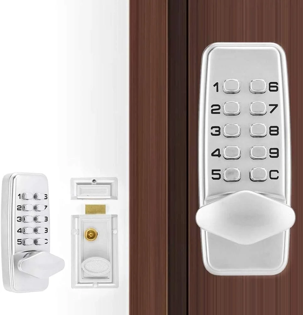 قفل درب رمزدار مکانیکی دیجیتال، قفل رمز مکانیکی 2-4 رقمی برای کابینت، درب داخلی و خارجی، قفل رمزدار امنیتی (مدل 1) قفل درب رمزدار مکانیکی دیجیتال، قفل رمز مکانیکی 2-4 رقمی برای کابینت، درب داخلی و خارجی، قفل رمزدار امنیتی (مدل 1)