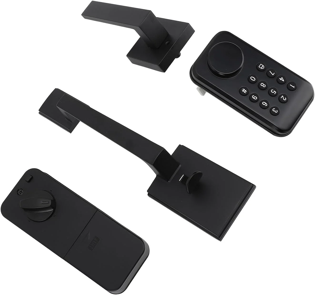 قفل ورودی بدون کلید، قفل هوشمند اثر انگشتی الکترونیکی، قفل درب صفحه کلید دیجیتال با دستگیره در، مشکی برای امنیت خانه قفل ورودی بدون کلید، قفل هوشمند اثر انگشتی الکترونیکی، قفل درب صفحه کلید دیجیتال با دستگیره در، مشکی برای امنیت خانه