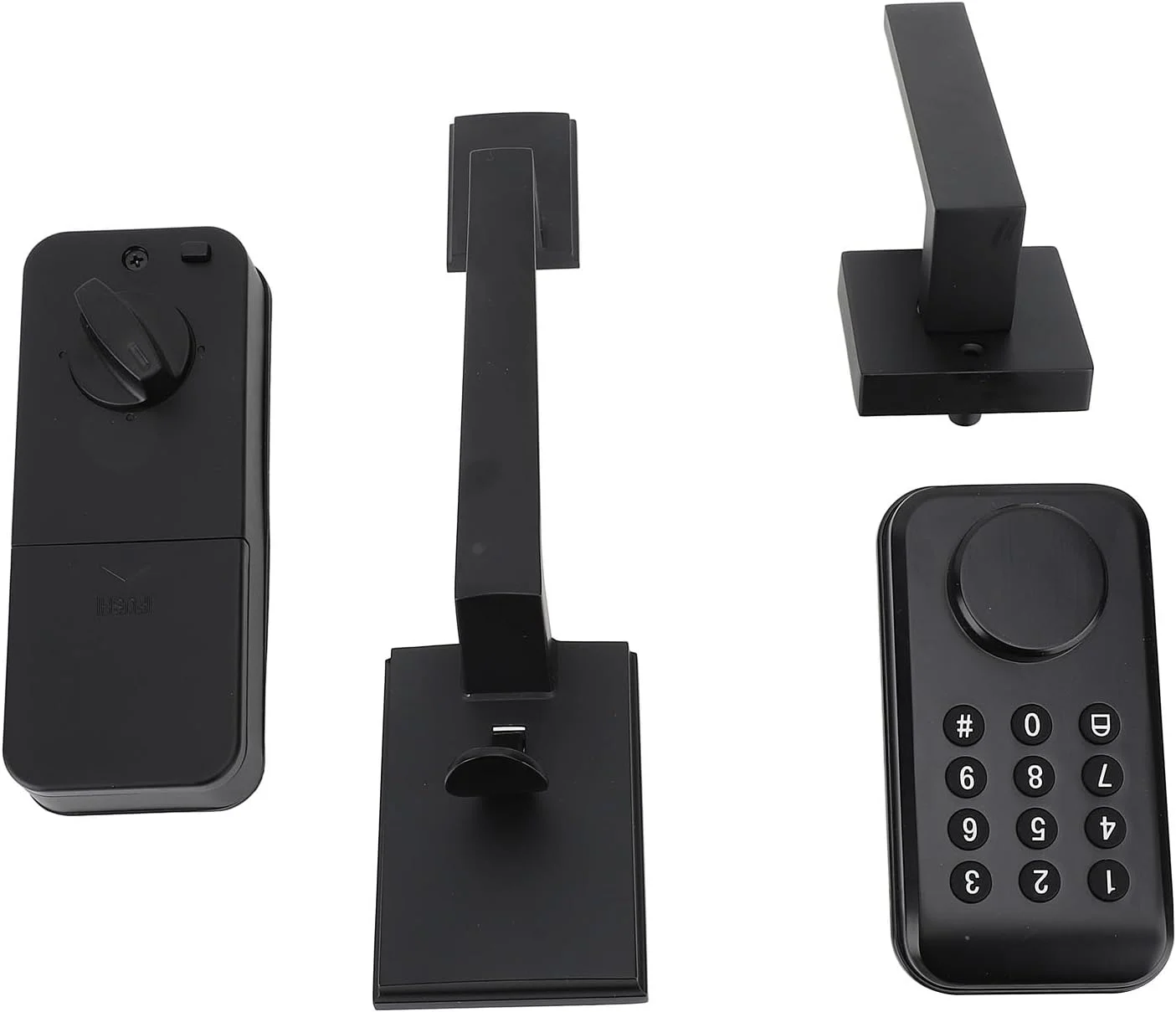 قفل ورودی بدون کلید، قفل هوشمند اثر انگشتی الکترونیکی، قفل درب صفحه کلید دیجیتال با دستگیره در، مشکی برای امنیت خانه قفل ورودی بدون کلید، قفل هوشمند اثر انگشتی الکترونیکی، قفل درب صفحه کلید دیجیتال با دستگیره در، مشکی برای امنیت خانه