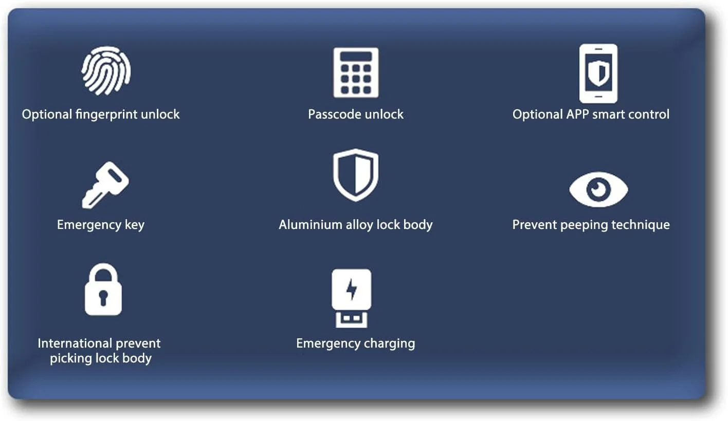 قفل ورودی بدون کلید، قفل هوشمند اثر انگشتی الکترونیکی، قفل درب صفحه کلید دیجیتال با دستگیره در، مشکی برای امنیت خانه قفل ورودی بدون کلید، قفل هوشمند اثر انگشتی الکترونیکی، قفل درب صفحه کلید دیجیتال با دستگیره در، مشکی برای امنیت خانه