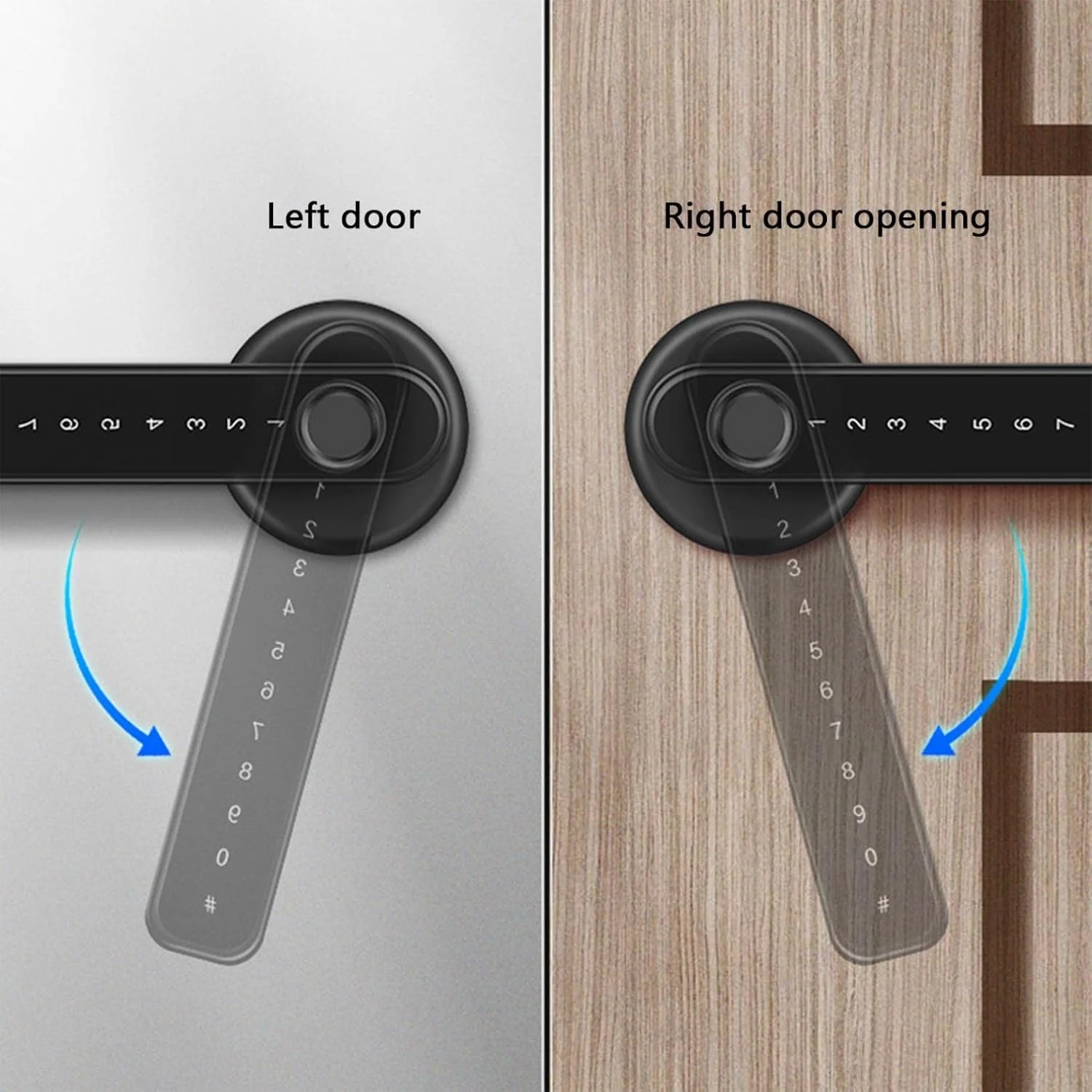 قفل درب هوشمند، قفل درب دیجیتال اثر انگشتی، اثر انگشت و صفحه لمسی بدون کلید، بلوتوث ایمن، نصب آسان، قفل درب دیجیتال عالی برای خانه، آپارتمان، هتل و دفتر