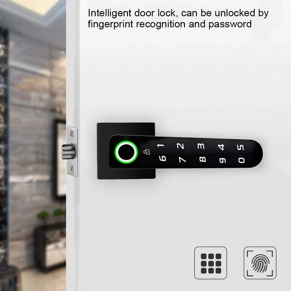 قفل درب اثر انگشتی، قفل درب الکترونیکی پشتیبانی از اثر انگشت، رمز عبور، قفل درب ایمنی ضد سرقت دیجیتال بیومتریک برای امنیت خانه