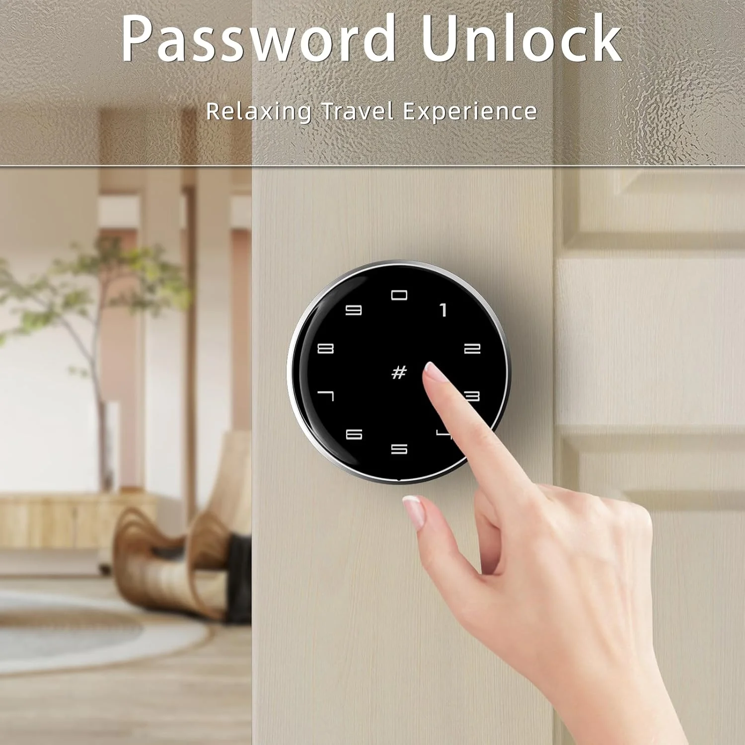 دستگیره قفل هوشمند، قفل اثر انگشت هوشمند درب، دستگیره درب با قفل هوشمند اپلیکیشن برای درب اتاق خواب، ورود بدون کلید، شارژ اضطراری، قفل بیومتریک عالی برای اتاق، گاراژ، دفتر، آپارتمان (8806، نقره ای)