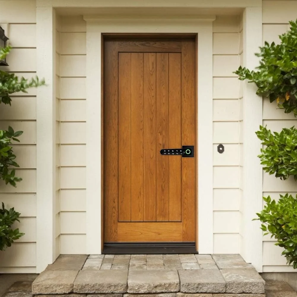 قفل درب اثر انگشتی، قفل درب الکترونیکی پشتیبانی از اثر انگشت، رمز عبور، قفل درب ایمنی ضد سرقت دیجیتال بیومتریک برای امنیت خانه