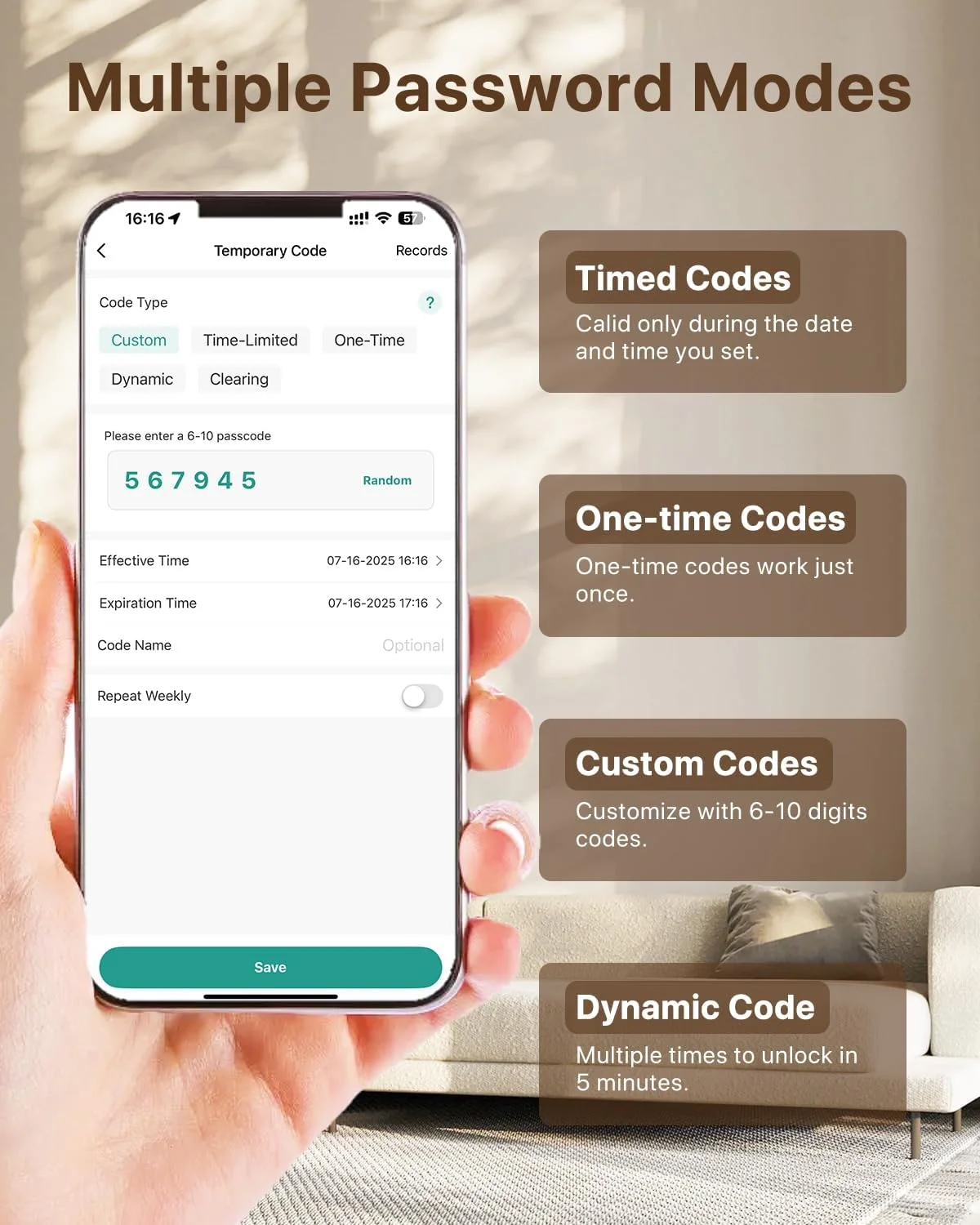قفل درب هوشمند اثر انگشتی با صفحه کلید، کنترل از طریق برنامه، بازگشایی خودکار، قفل الکترونیکی برای درب ورودی، قفل درب دیجیتال با کد، نصب آسان برای اتاق خواب/دفاتر/هتل ها