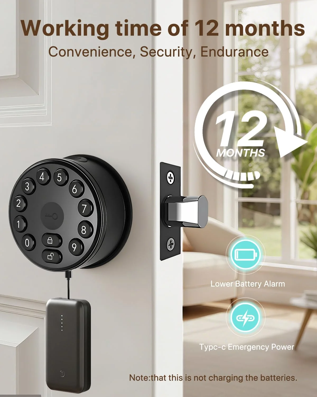 قفل درب هوشمند اثر انگشتی با صفحه کلید، کنترل از طریق برنامه، بازگشایی خودکار، قفل الکترونیکی برای درب ورودی، قفل درب دیجیتال با کد، نصب آسان برای اتاق خواب/دفاتر/هتل ها