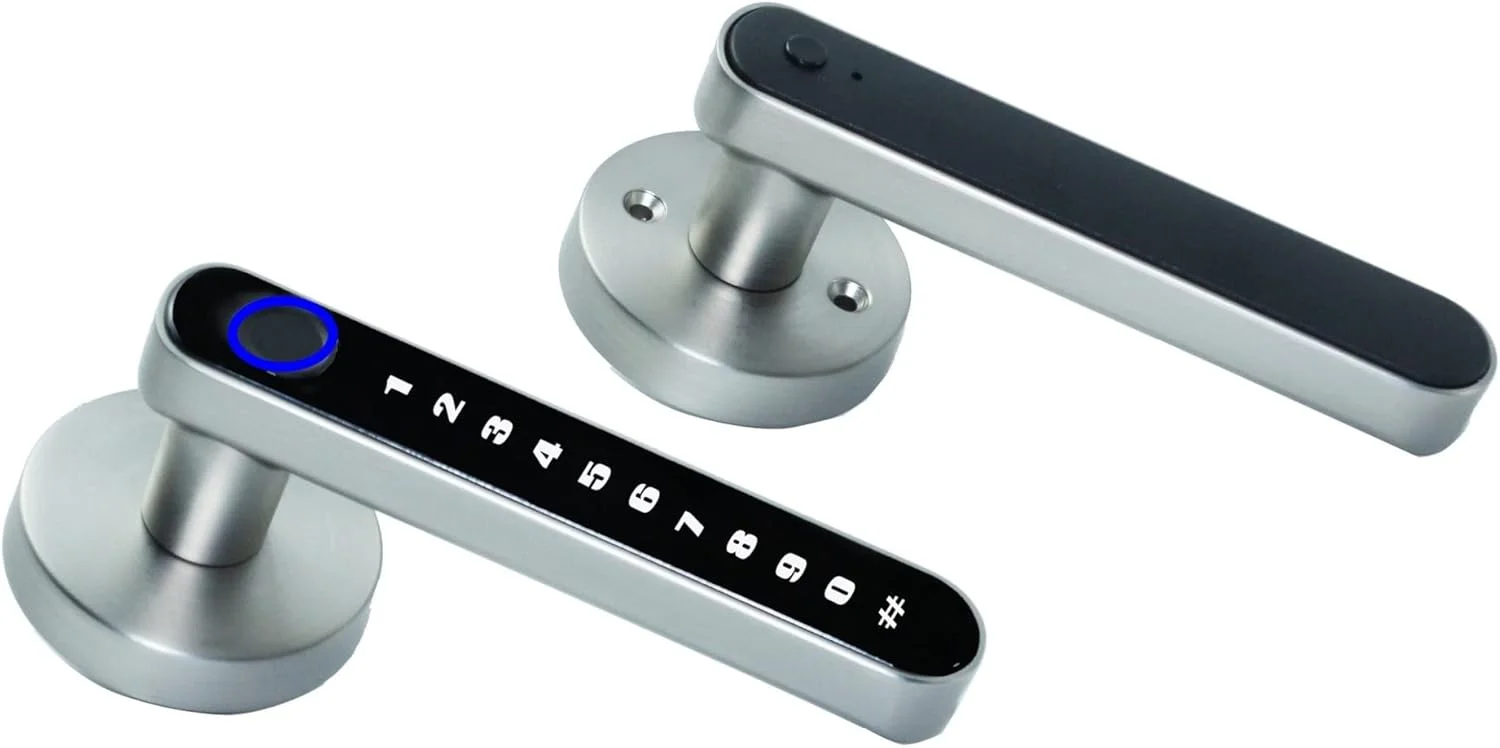 دستگیره قفل اثر انگشتی هوشمند برای خانه، آپارتمان، با کلید، قفل دیجیتال درب، صفحه کلید، ورود بدون کلید، دستگیره الکترونیکی بالابر برای قفل کردن