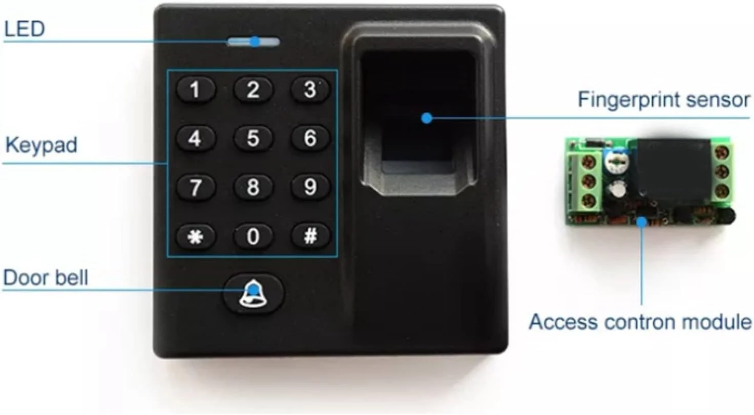 قفل درب ورودی بدون کلید، قفل اثر انگشتی درب با صفحه کلید، قفل درب اتاق خواب با پشتیبانی از کارت و رمز عبور، ظرفیت 500 اثر انگشت، نصب آسان قفل دیجیتال درب
