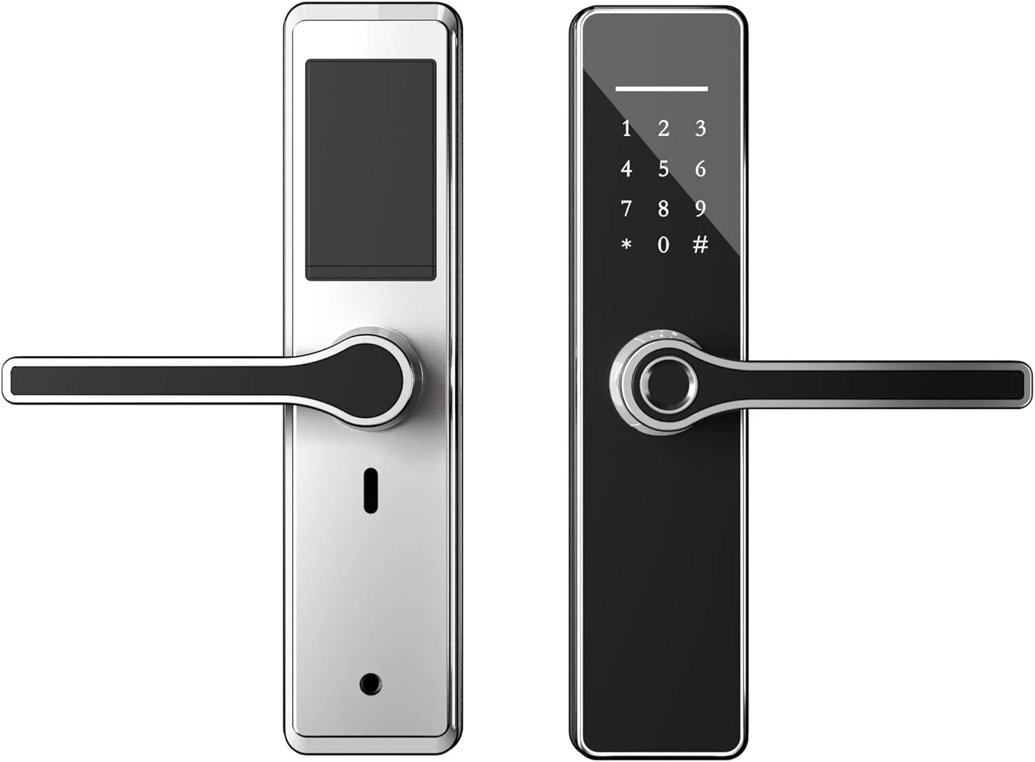 قفل درب هوشمند بدون کلید با اثر انگشت دیجیتال، قفل هوشمند برای درب ورودی، قفل هوشمند بلوتوثی درب ورودی، دستگیره اهرمی درب، دستگیره درب، جایگزین قفل های زبانه دار