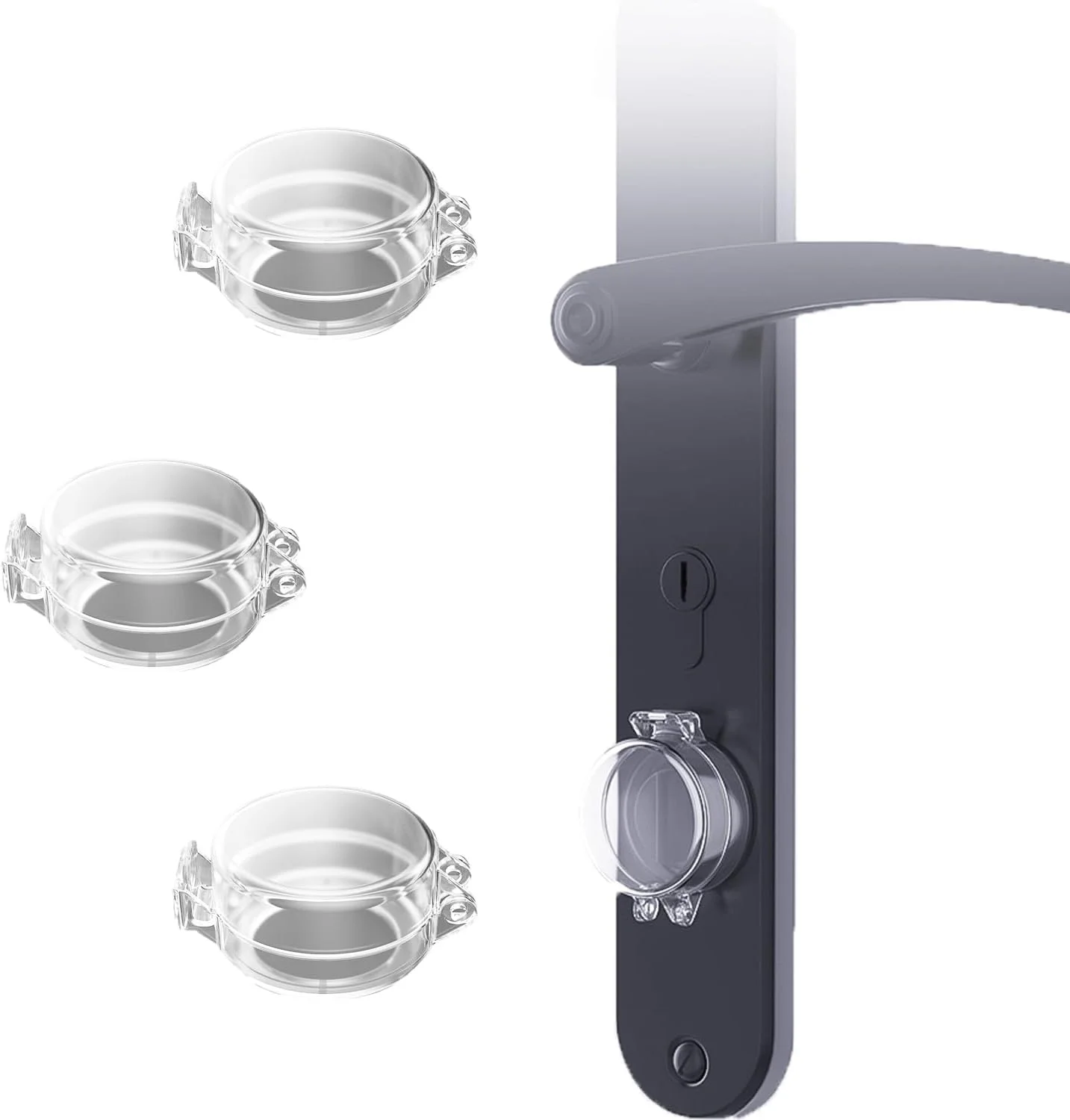 محافظ قفل کودک درب، بسته 3 عددی، شفاف و چسبی برای جلوگیری از قفل شدن ناخواسته درب، مناسب برای قفل های دیجیتال، رمزی و اثر انگشتی، قطر خارجی 3 سانتی متر محافظ قفل کودک درب، بسته 3 عددی، شفاف و چسبی برای جلوگیری از قفل شدن ناخواسته درب، مناسب برای قفل های دیجیتال، رمزی و اثر انگشتی، قطر خارجی 3 سانتی متر