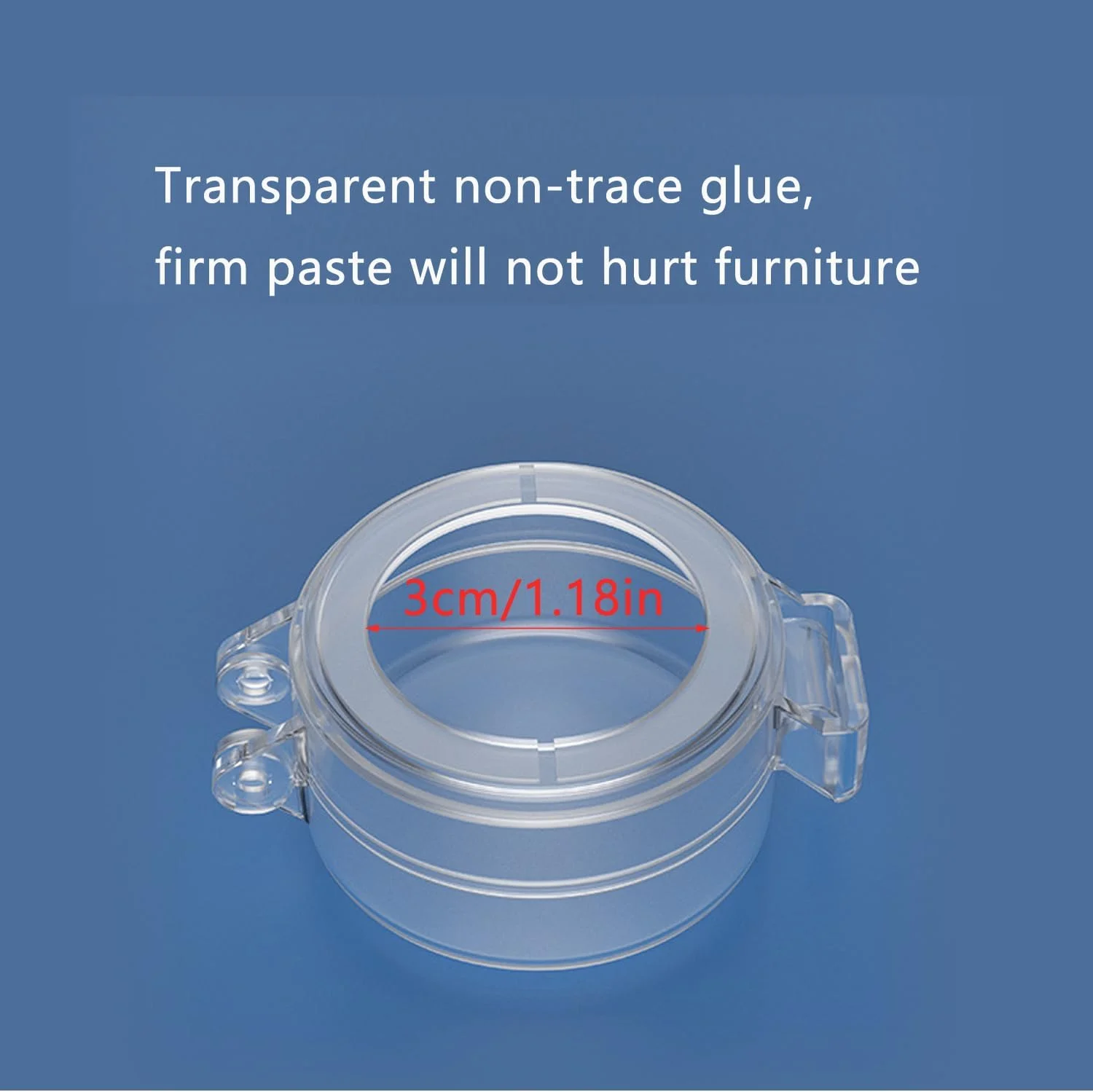 محافظ قفل کودک درب، بسته 3 عددی، شفاف و چسبی برای جلوگیری از قفل شدن ناخواسته درب، مناسب برای قفل های دیجیتال، رمزی و اثر انگشتی، قطر خارجی 3 سانتی متر