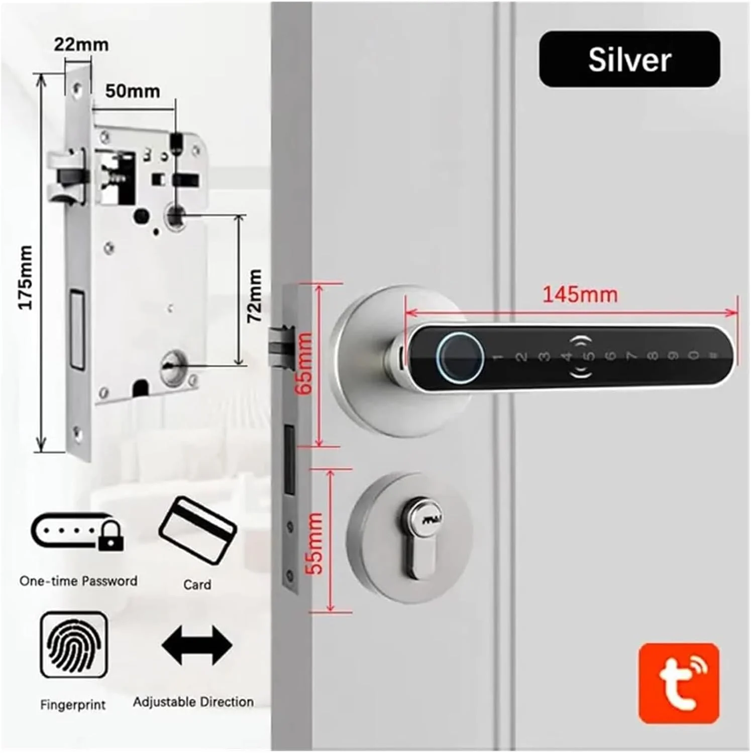 قفل اثر انگشتی درب MOTIM، قفل هوشمند درب بدون کلید با بلوتوث، قفل زبانه صفحه لمسی، کنترل برنامه، قفل هوشمند بیومتریک، برای خانه، هتل، دفتر، آپارتمان، اتاق خواب قفل اثر انگشتی درب MOTIM، قفل هوشمند درب بدون کلید با بلوتوث، قفل زبانه صفحه لمسی، کنترل برنامه، قفل هوشمند بیومتریک، برای خانه، هتل، دفتر، آپارتمان، اتاق خواب