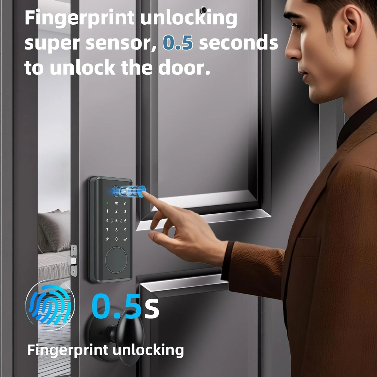 قفل درب ورودی بدون کلید، قفل های کد دیجیتال، قابل باز شدن با اثر انگشت، رمز عبور، کارت، کلید و برنامه، مناسب برای درب ورودی، منازل قفل درب ورودی بدون کلید، قفل های کد دیجیتال، قابل باز شدن با اثر انگشت، رمز عبور، کارت، کلید و برنامه، مناسب برای درب ورودی، منازل