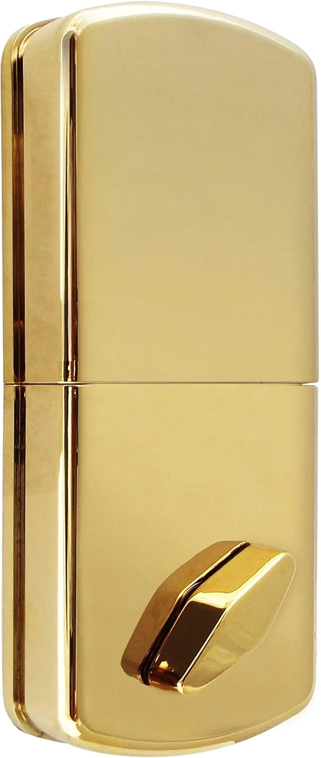 قفل درب بدون کلید MiLocks DF-02P با صفحه کلید دیجیتال الکترونیکی، برنجی براق، زرد