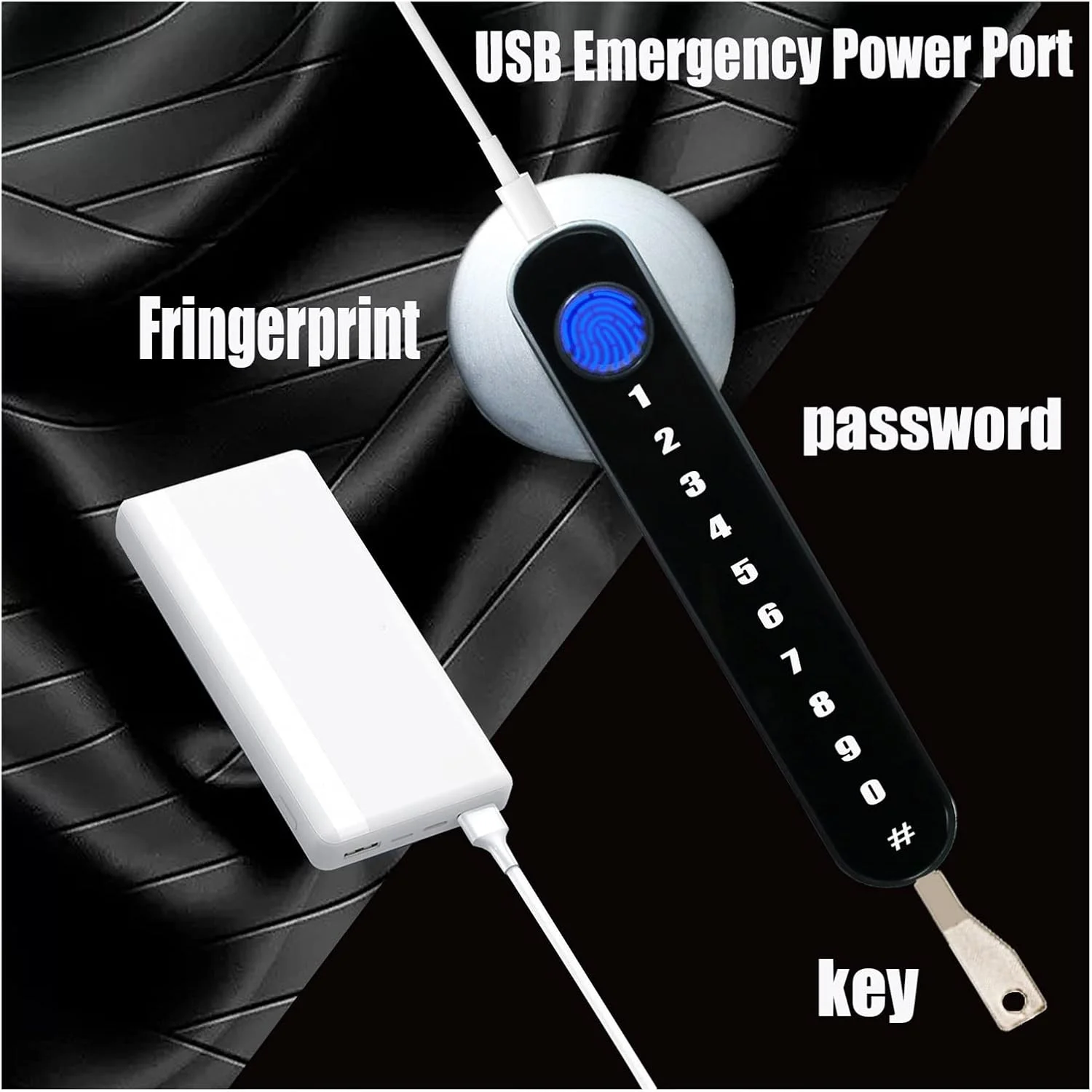 دستگیره قفل اثر انگشتی هوشمند برای خانه، آپارتمان، دارای کلید، قفل دیجیتال، صفحه کلید، ورود بدون کلید، دستگیره بالابر الکترونیکی برای قفل کردن