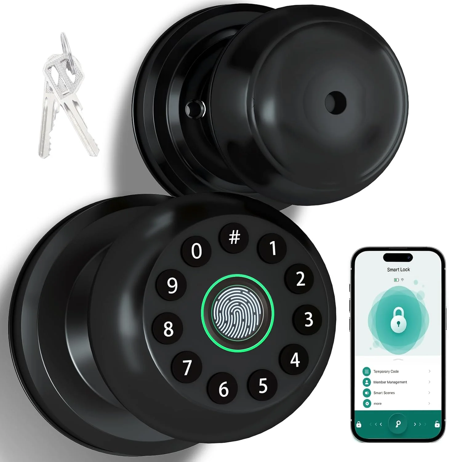 قفل درب صفحه کلید هوشمند TCFUNDY با دستگیره، قفل دیجیتال بدون کلید با دستگیره، دستگیره الکترونیکی اثر انگشتی، نصب آسان، همراه با کلید و کارت IC قفل درب صفحه کلید هوشمند TCFUNDY با دستگیره، قفل دیجیتال بدون کلید با دستگیره، دستگیره الکترونیکی اثر انگشتی، نصب آسان، همراه با کلید و کارت IC