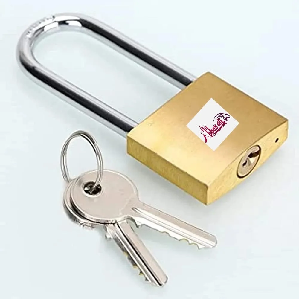 قفل آویز بلند عباسعلی با کلید - قفل امنیتی بیرونی برای سوله، گاراژ، باغ، دروازه و غیره (3 عدد)