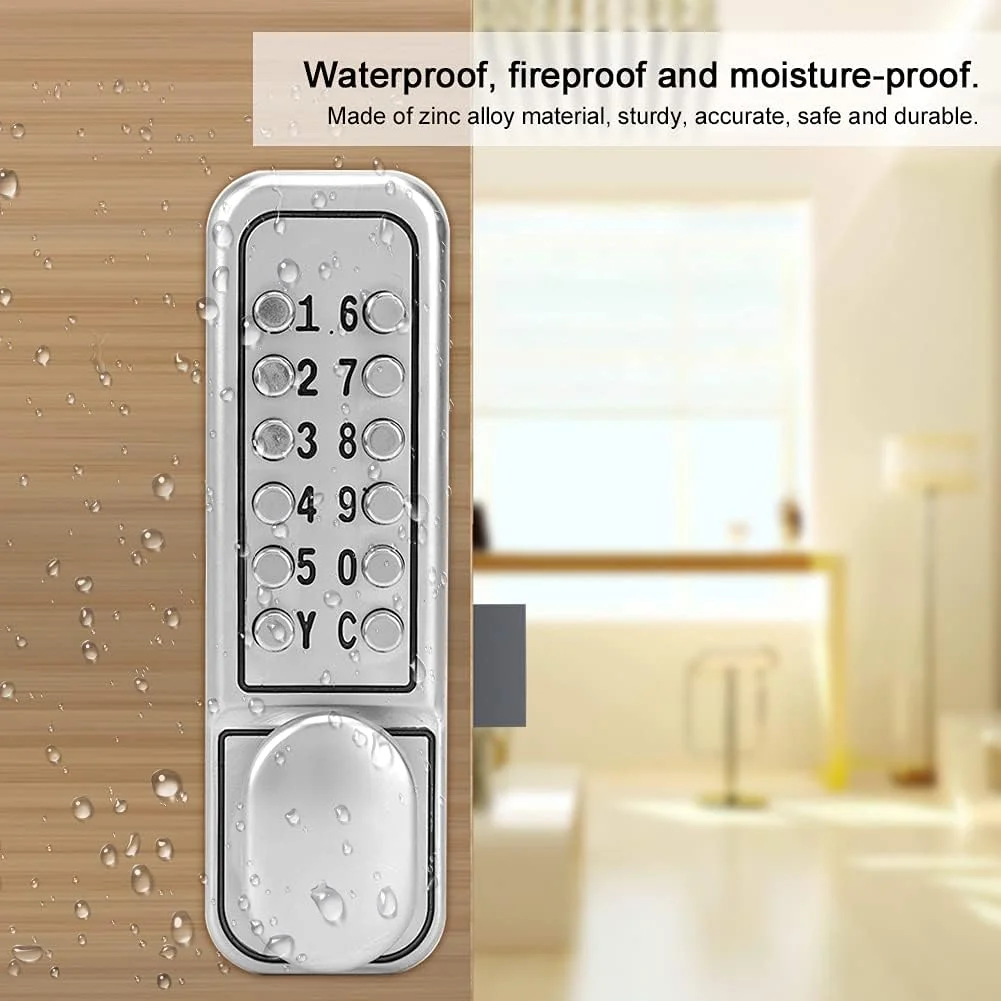 قفل درب بدون کلید، قفل درب مکانیکی ضد آب با دستگیره، مجموعه قفل های درب ترکیبی دیجیتال برای هتل، آپارتمان و دفتر
