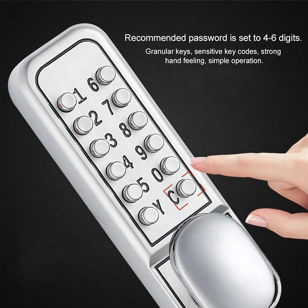 قفل درب بدون کلید، قفل درب مکانیکی ضد آب با دستگیره، مجموعه قفل های درب ترکیبی دیجیتال برای هتل، آپارتمان و دفتر