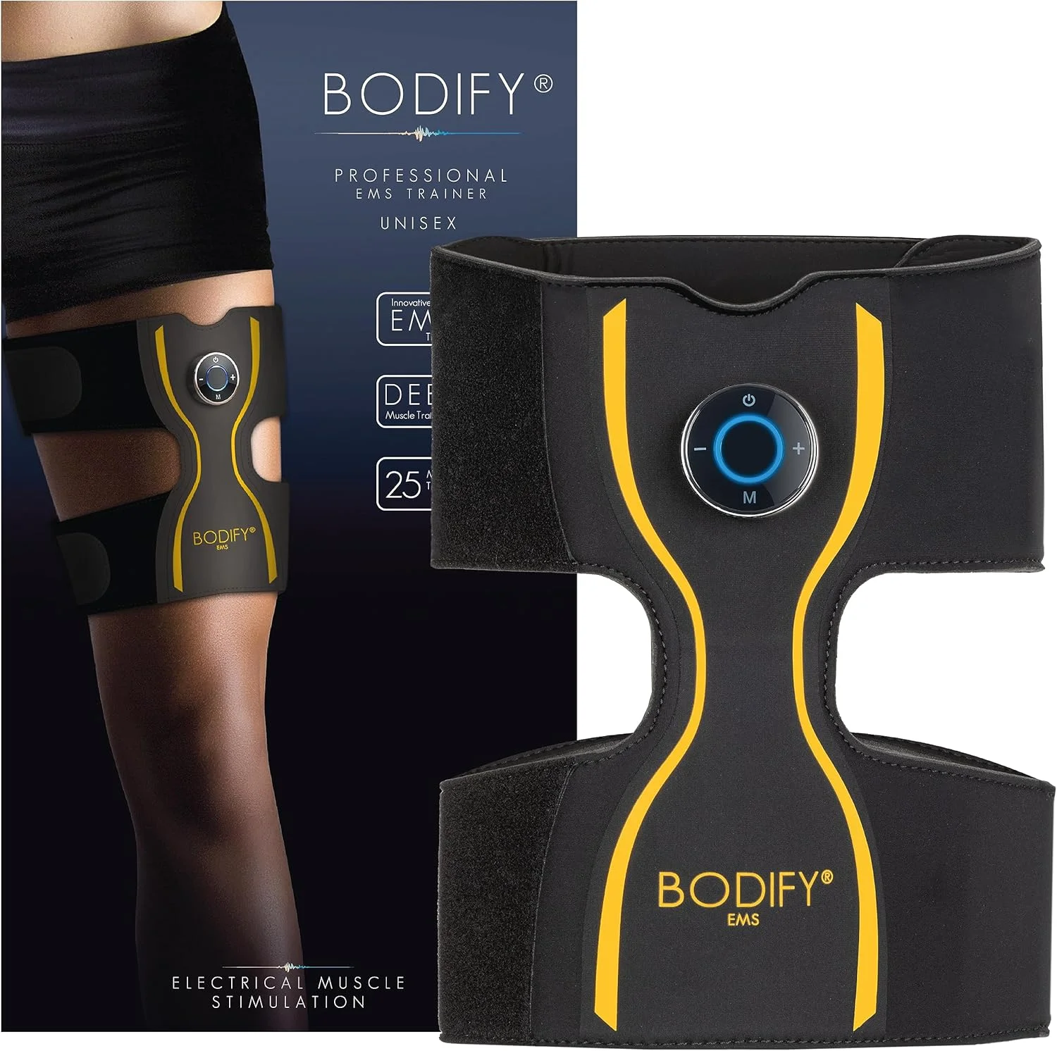 دستگاه تحریک عضلات پا Bodify® EMS - تحریک هدفمند عضلات پا - عضله سازی - دستگاه تحریک عضلات ران - دستگاه تمرین عضلات برای آقایان و بانوان مدل اصلی