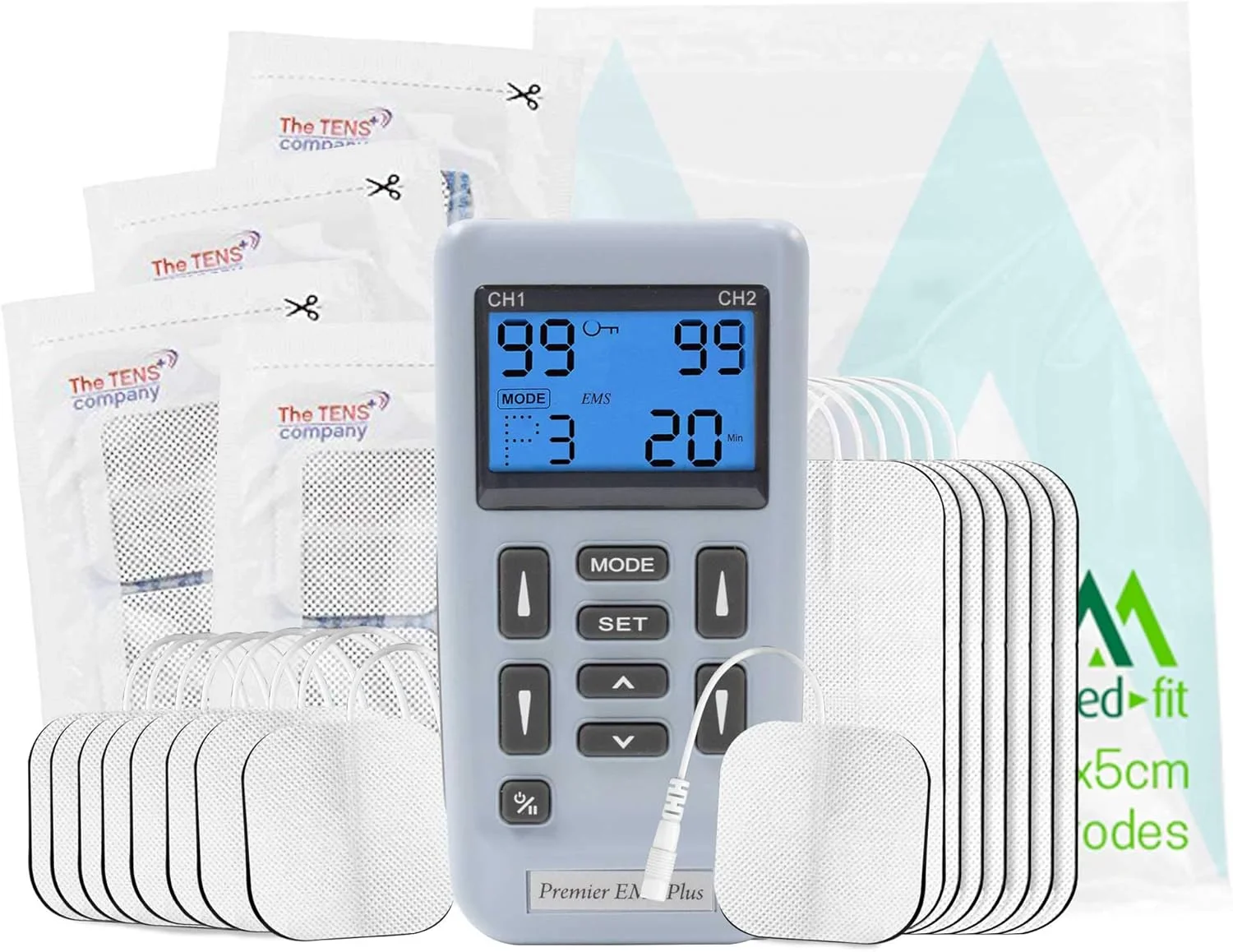 دستگاه تحریک کننده عضلات ورزشی دیجیتال (EM6300A) Med-Fit EMS به همراه 12 برنامه تسکین درد