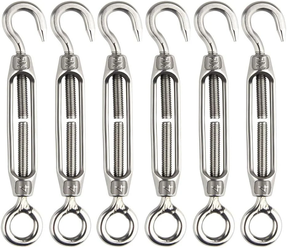 6 عدد سیم بکسل سفت کن M4 استیل ضد زنگ، بست قابل تنظیم با قلاب و چشمی، مقاوم 6 عدد سیم بکسل سفت کن M4 استیل ضد زنگ، بست قابل تنظیم با قلاب و چشمی، مقاوم