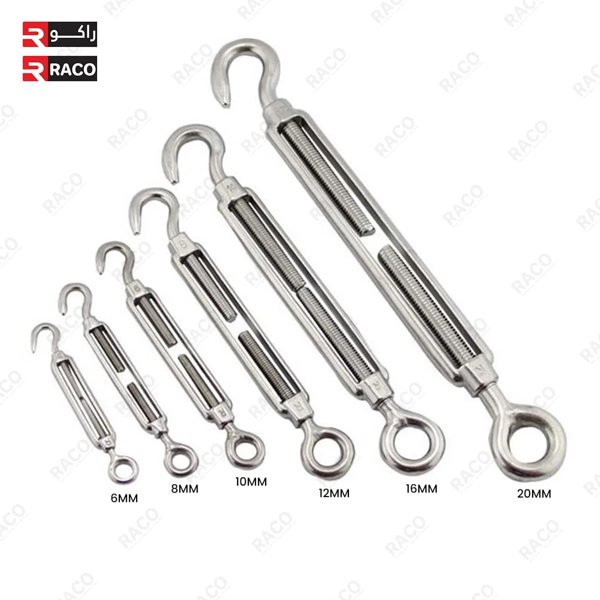 مهارکش قلاب و چشمی سیم بکسل RACO (بسته 10 عددی، 6 میلی متر) مهارکش قلاب و چشمی سیم بکسل RACO (بسته 10 عددی، 6 میلی متر)