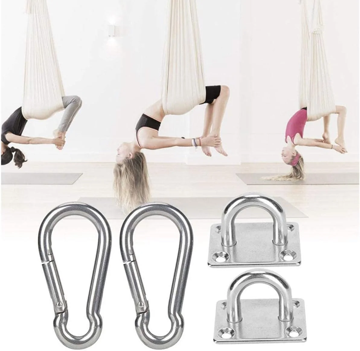 کیت نصب سایبان مسیر ابریشم - ست سخت افزاری سنگین M6 با فولاد ضد زنگ 304، مهارکش قابل تنظیم و براکت های دیواری برای سایه بان های مثلثی و مربعی باغ