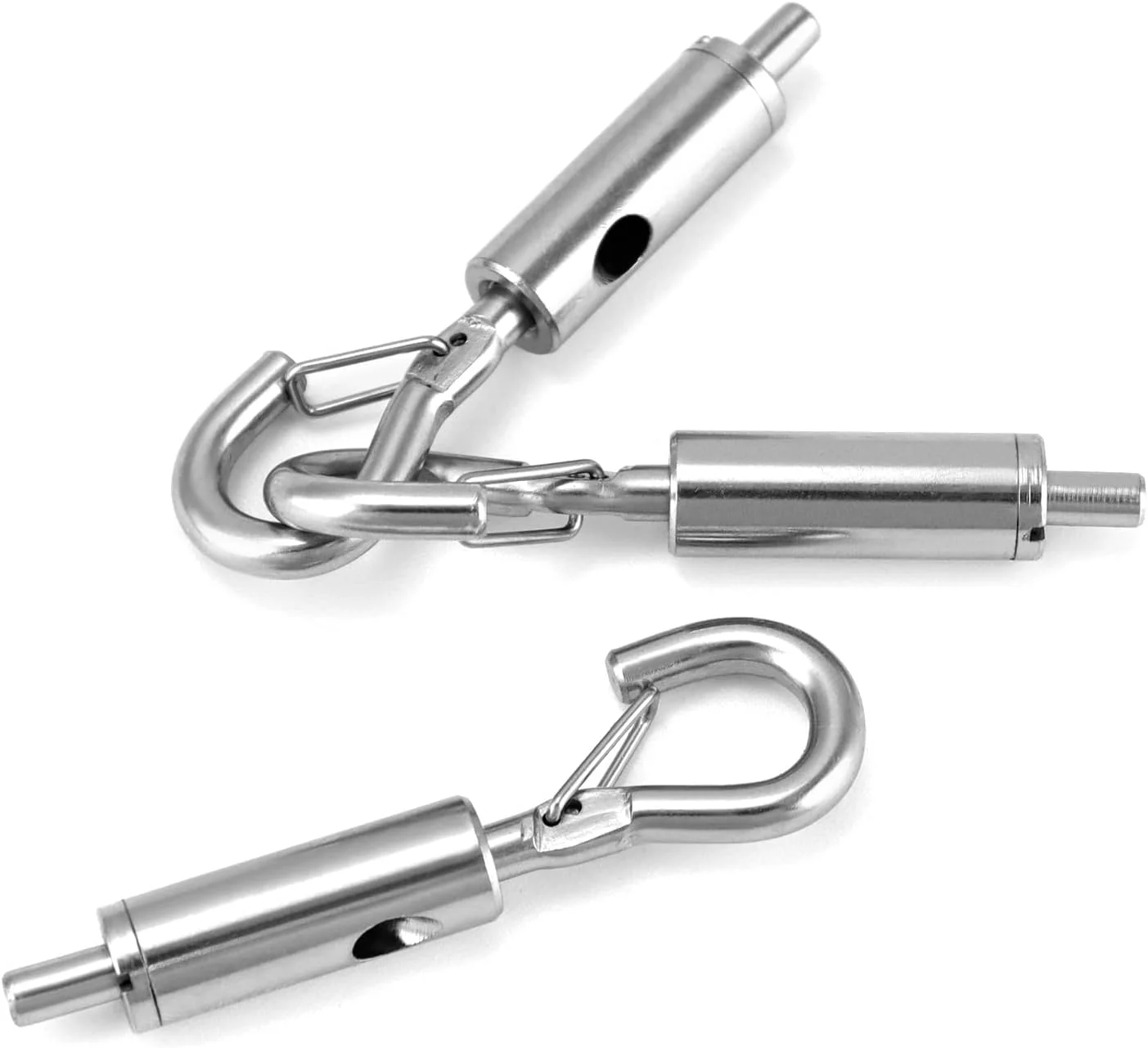 آویز سیم بکسل فولادی QWORK، بسته 40 عددی قلاب و چشم قابل حمل برای کشش سیم بکسل استیل 1/16-3/32 اینچ