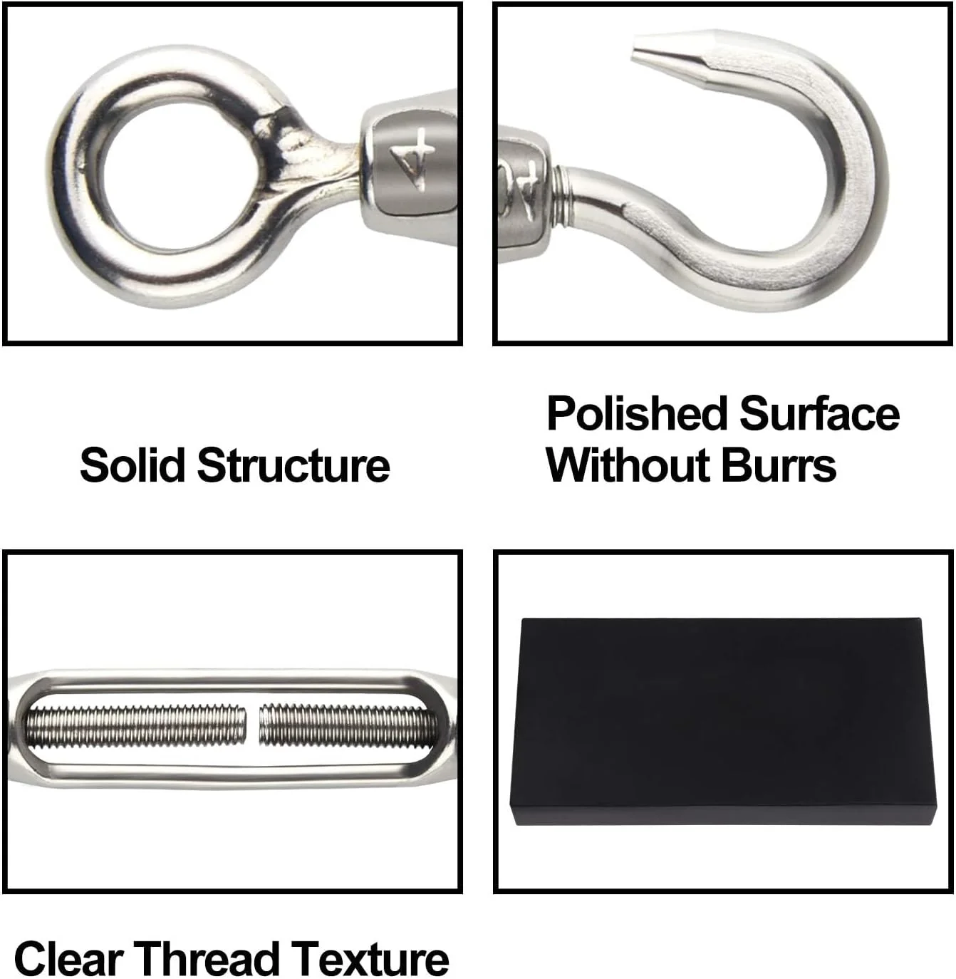 6 عدد سیم بکسل سفت کن M4 استیل ضد زنگ، بست قابل تنظیم با قلاب و چشمی، مقاوم 6 عدد سیم بکسل سفت کن M4 استیل ضد زنگ، بست قابل تنظیم با قلاب و چشمی، مقاوم