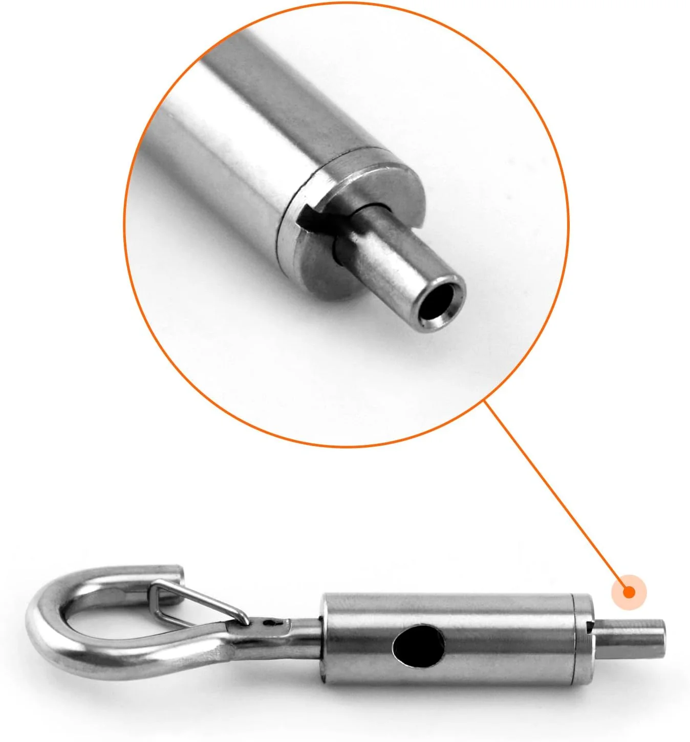 آویز سیم بکسل فولادی QWORK، بسته 40 عددی قلاب و چشم قابل حمل برای کشش سیم بکسل استیل 1/16-3/32 اینچ