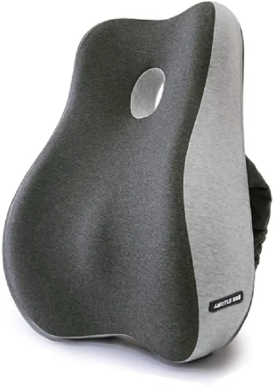 بالشتک پشتی کمری AYF برای صندلی اداری، فوم حافظه‌دار با روکش توری تنفسی برای تسکین درد کمر، بالشتک کمری ارگونومیک برای صندلی کامپیوتر/اداری، صندلی خودرو و غیره (خاکستری)