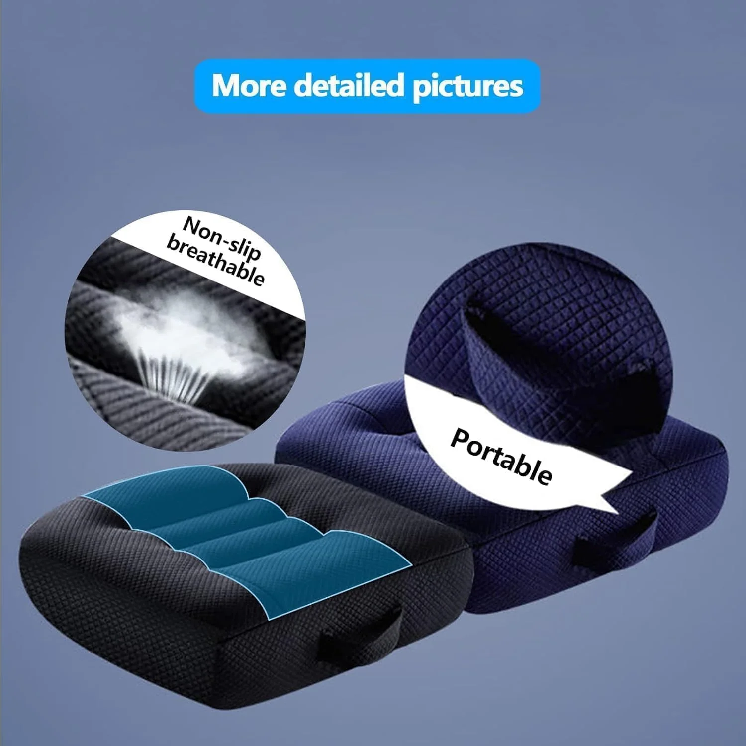 بالشتک صندلی تقویتی خودرو، بالشتک پشتیبانی ارگونومیک از وضعیت بدنی با زیره ضد لغزش، پد صندلی تقویتی با اندازه جهانی برای صندلی های اداری، ویلچر و وسایل نقلیه بالشتک صندلی تقویتی خودرو، بالشتک پشتیبانی ارگونومیک از وضعیت بدنی با زیره ضد لغزش، پد صندلی تقویتی با اندازه جهانی برای صندلی های اداری، ویلچر و وسایل نقلیه