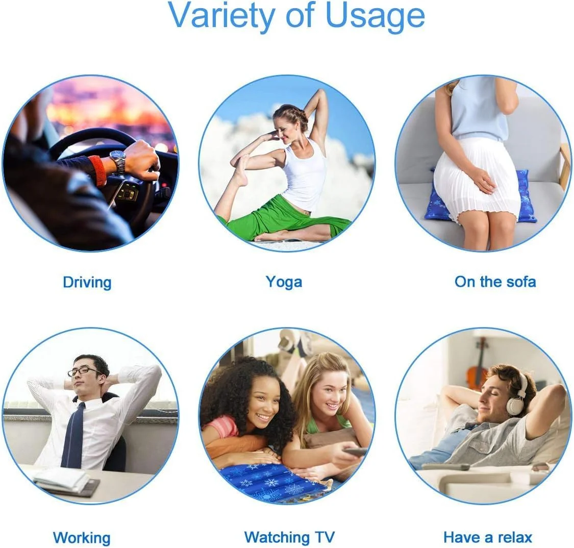 بالشتک خنک کننده صندلی آبی Azonee، بسته 2 عددی، پدهای یخی خنک کننده قابل استفاده مجدد برای صندلی اداری و صندلی خودرو، پد آب یخی نرم تابستانی برای خانه، اتاق خواب، دفتر، ماشین، مسافرت