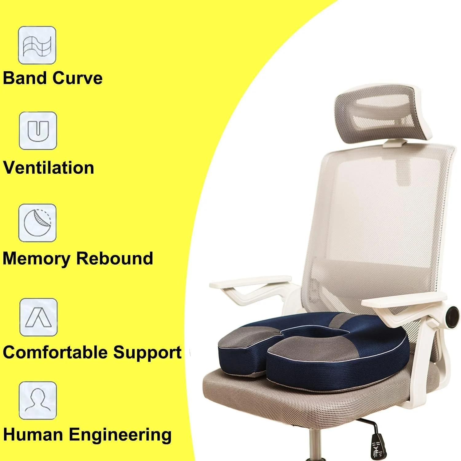 بالشتک دوناتی ممتاز AYF، بالشتک صندلی فوم حافظه دار بامبو برای خانه، صندلی اداری، ماشین، کاهش درد دنبالچه (خاکستری تیره) بالشتک دوناتی ممتاز AYF، بالشتک صندلی فوم حافظه دار بامبو برای خانه، صندلی اداری، ماشین، کاهش درد دنبالچه (خاکستری تیره)