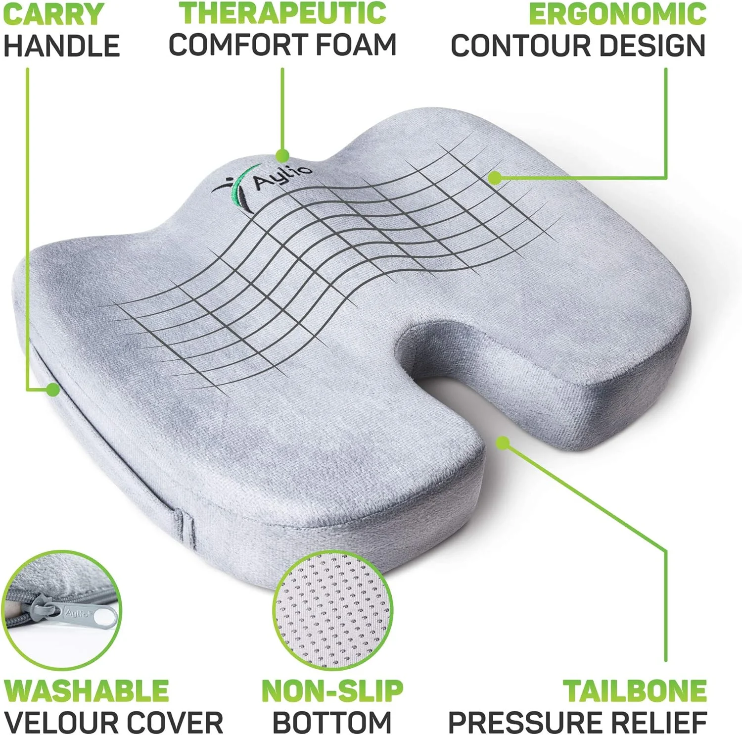 بالشتک صندلی طبی فوم راحتی دنبالچه آیلیو بالشتک صندلی طبی فوم راحتی دنبالچه آیلیو