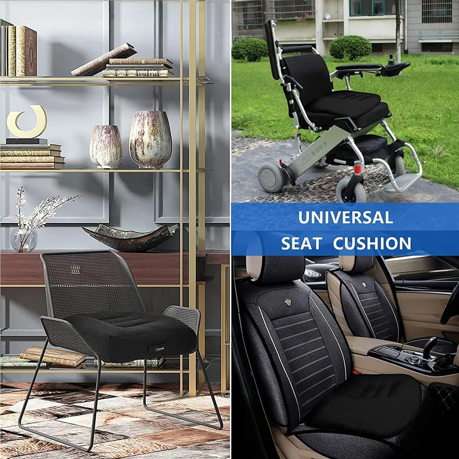 بالشتک صندلی تقویتی خودرو، بالشتک پشتیبانی ارگونومیک از وضعیت بدنی با زیره ضد لغزش، پد صندلی تقویتی با اندازه جهانی برای صندلی های اداری، ویلچر و وسایل نقلیه بالشتک صندلی تقویتی خودرو، بالشتک پشتیبانی ارگونومیک از وضعیت بدنی با زیره ضد لغزش، پد صندلی تقویتی با اندازه جهانی برای صندلی های اداری، ویلچر و وسایل نقلیه