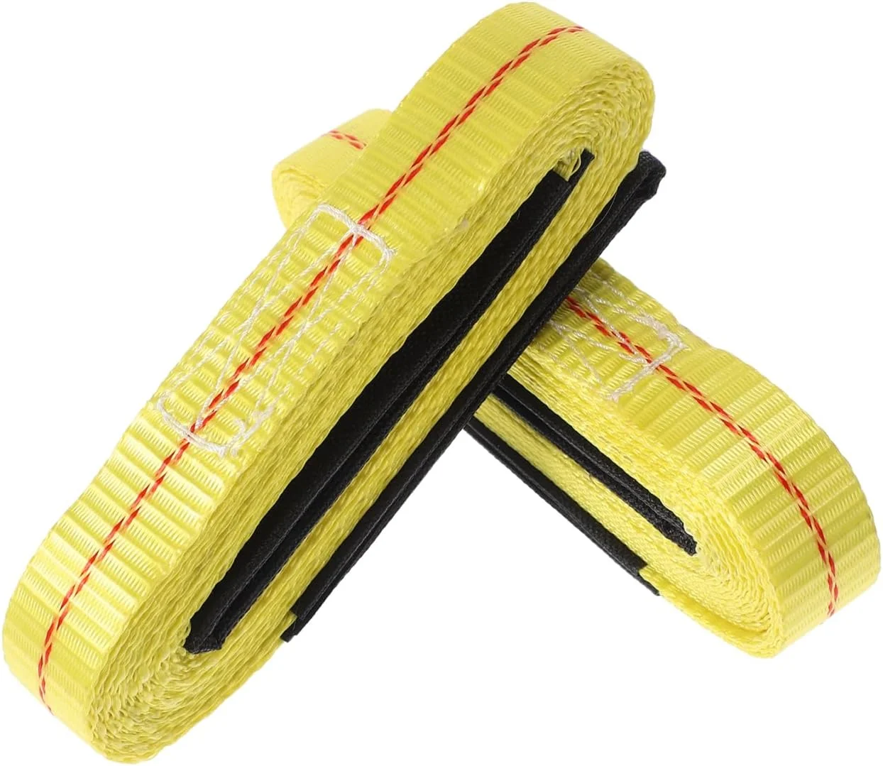 2 عدد تسمه بکسل برای بلند کردن، تسمه های وینچ سنگین برای جابجایی مبلمان، تسمه بالابر بار، طناب های تخت با حلقه های چشمی پلی استر